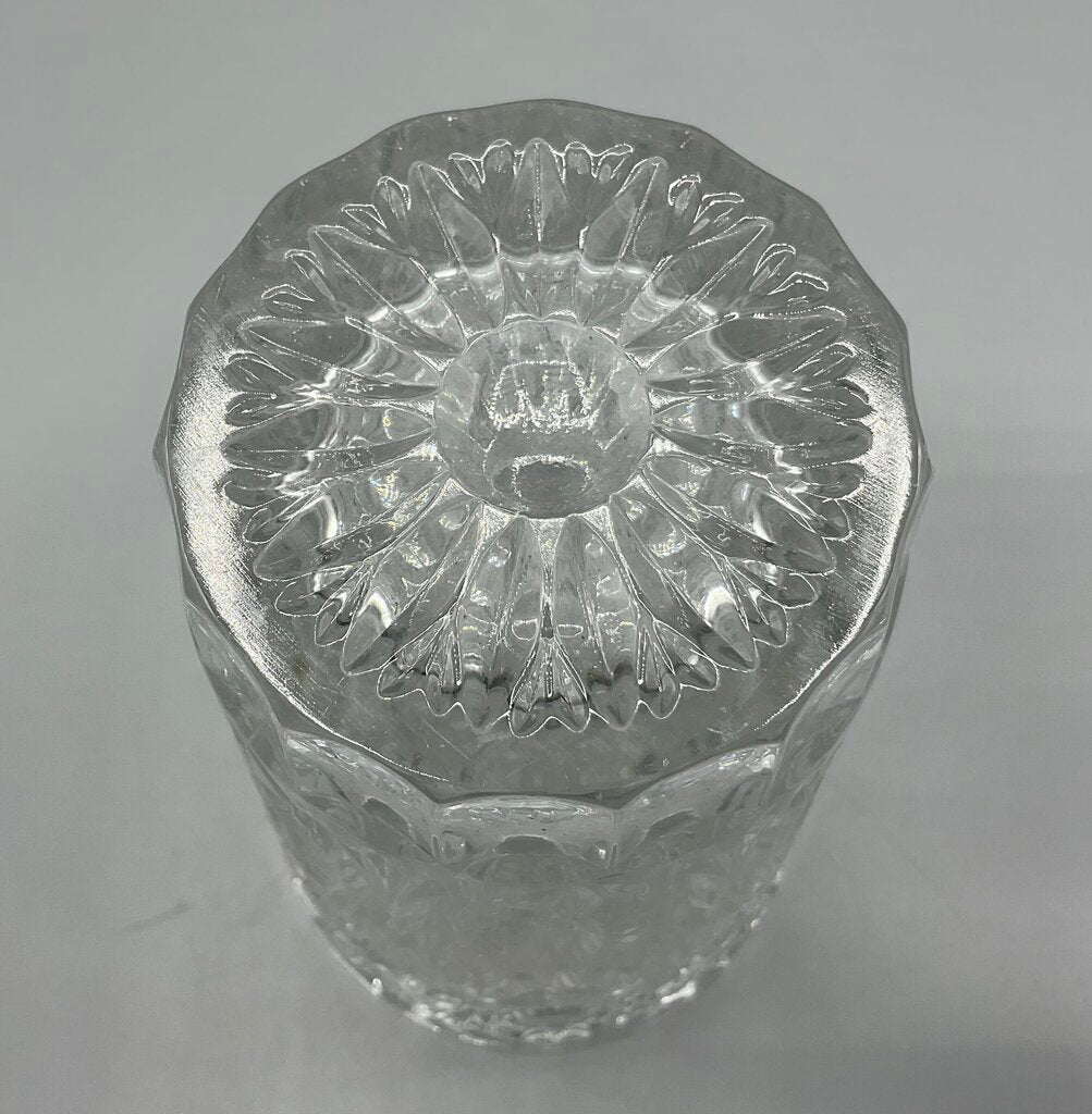 Vintage Heavy Cut Crystal Vase 8” Tall /s