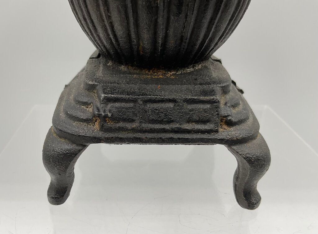 Antique Miniature Cast Iron Potbelly Stove 6” Tall /s