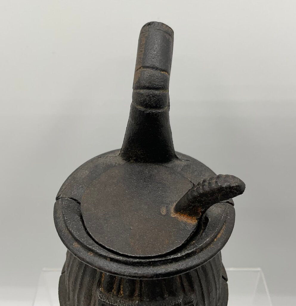 Antique Miniature Cast Iron Potbelly Stove 6” Tall /s