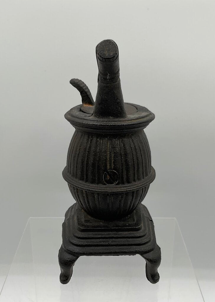 Antique Miniature Cast Iron Potbelly Stove 6” Tall /s