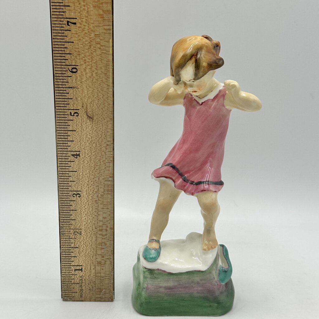 Vintage Royal Worcester Porcelain Figurine Wednesday’s Child Is Full Of Woe #3259 Made In England /cb