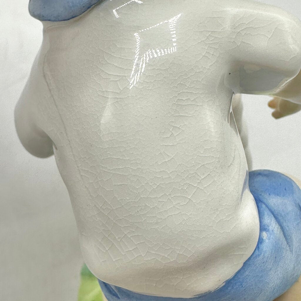 Vintage Royal Worcester Porcelain Figurine “September” Boy w/Cat #3457 Made In England /cb