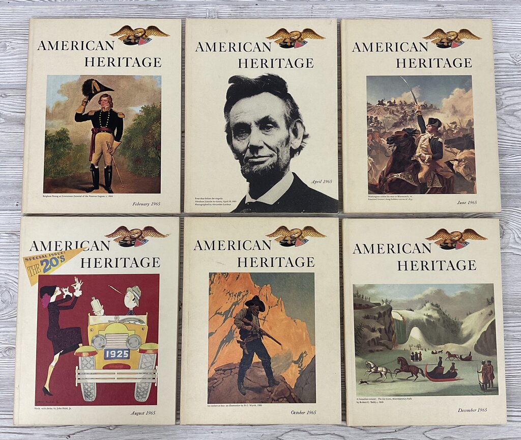 Lot of 6 Vintage “American Heritage” Hardcover History Books (Feb. 1965 - Dec. 1965) /sb