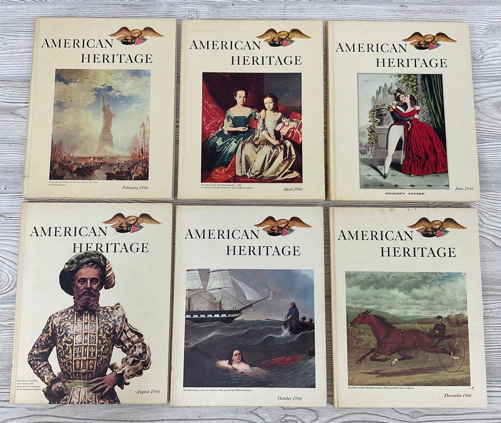 Lot of 6 Vintage “American Heritage” Hardcover History Books (Feb. 1966 - Dec. 1966) /sb