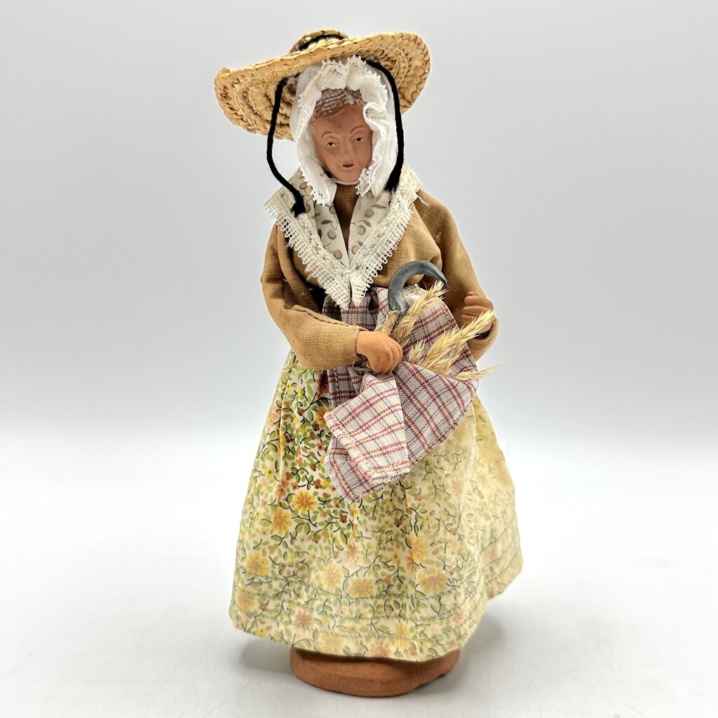 Set of 3 Vintage Santon De Provence Terracotta Clay Figurines French Folk Art /cb