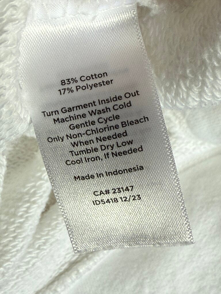 Talbots Womens White Collar Sweatshirt Short Sleeve Large NWT /rb