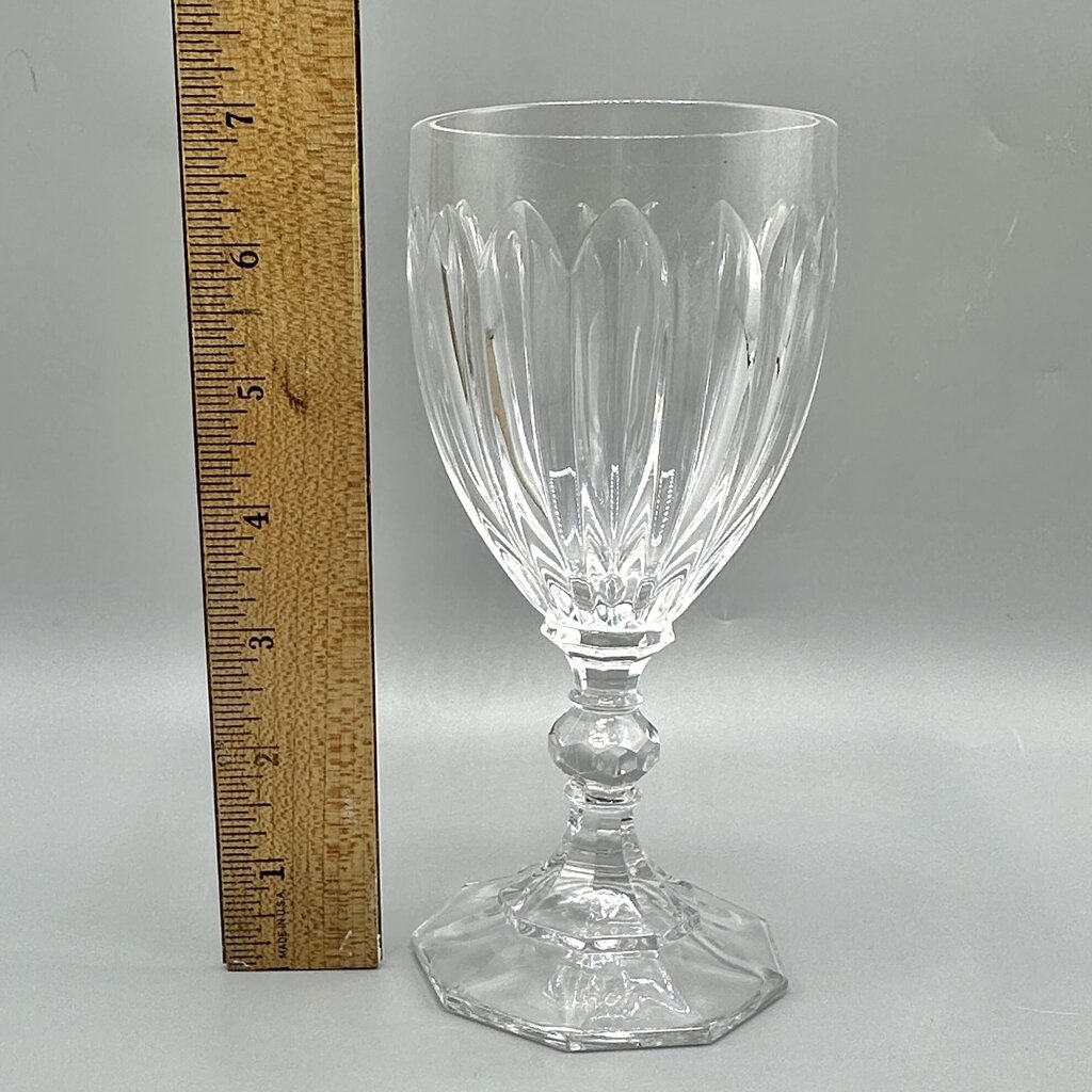 Set of 5 Vintage Mikasa Richelieu 7 Inch Crystal Water Goblets /cb