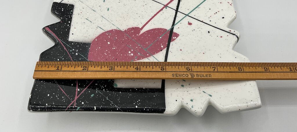 Starship Studio Pottery Abstract Footed Serving Dish/Plate Signed by Rosalyn Tyge /s