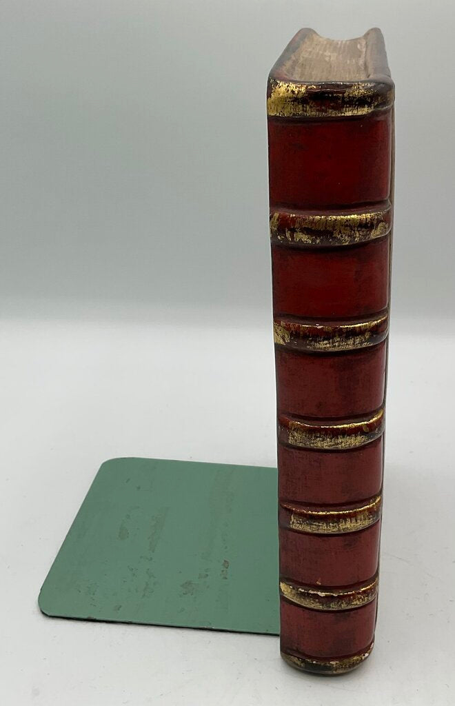 Pair of 2 Vintage Borghese Plaster Gilded Book Bookends 7.5” Tall /s