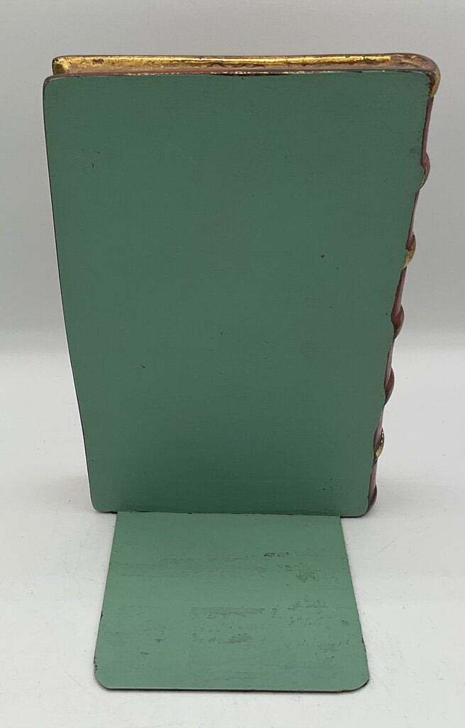 Pair of 2 Vintage Borghese Plaster Gilded Book Bookends 7.5” Tall /s