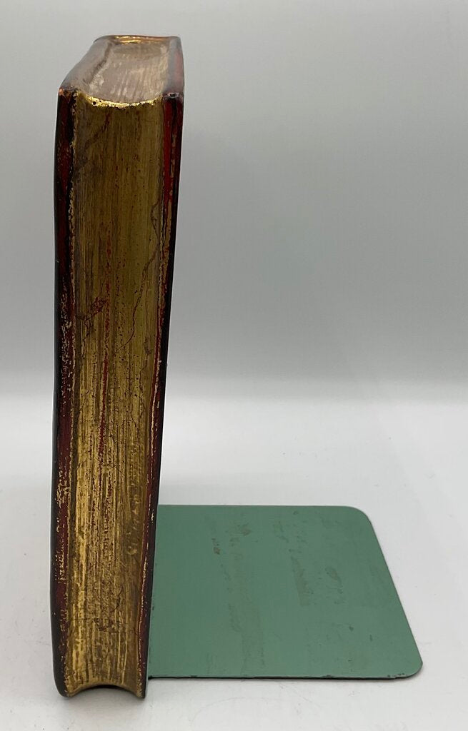 Pair of 2 Vintage Borghese Plaster Gilded Book Bookends 7.5” Tall /s