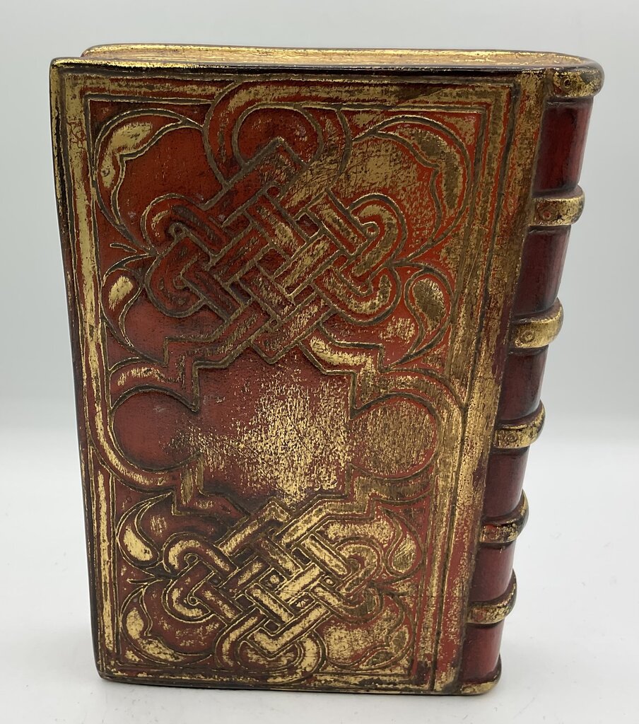 Pair of 2 Vintage Borghese Plaster Gilded Book Bookends 7.5” Tall /s