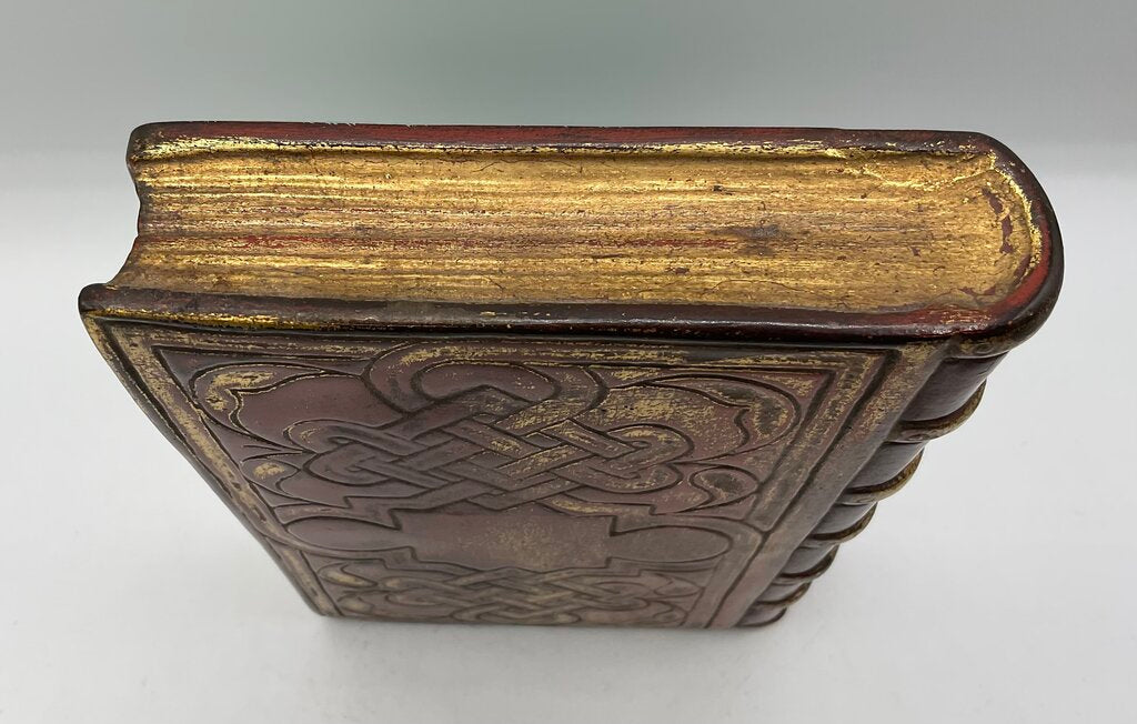 Pair of 2 Vintage Borghese Plaster Gilded Book Bookends 7.5” Tall /s