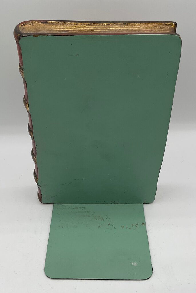 Pair of 2 Vintage Borghese Plaster Gilded Book Bookends 7.5” Tall /s