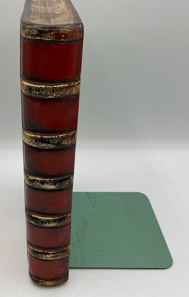 Pair of 2 Vintage Borghese Plaster Gilded Book Bookends 7.5” Tall /s