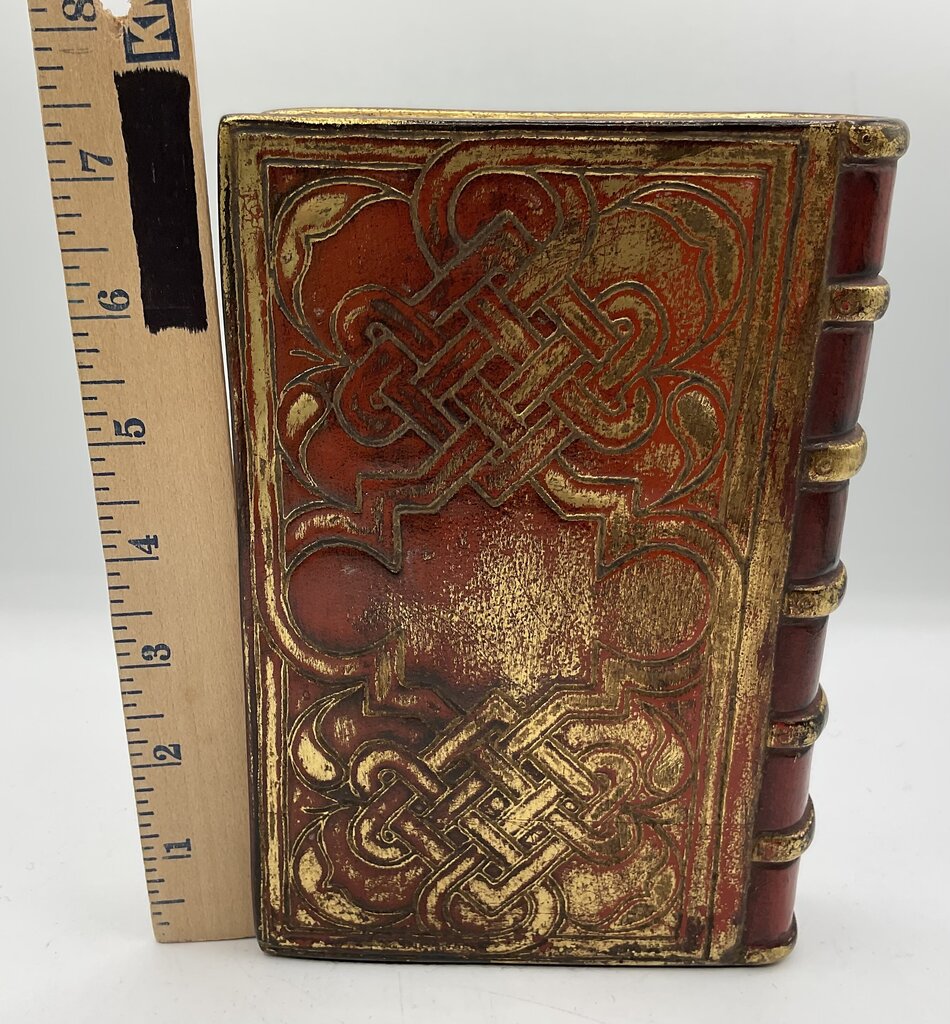 Pair of 2 Vintage Borghese Plaster Gilded Book Bookends 7.5” Tall /s