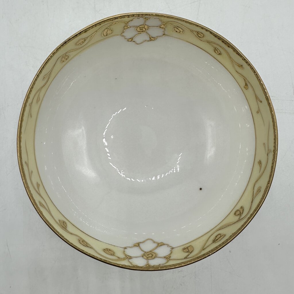 Antique Hand Painted Nippon Whipped Cream Bowl w/Ladle /cb