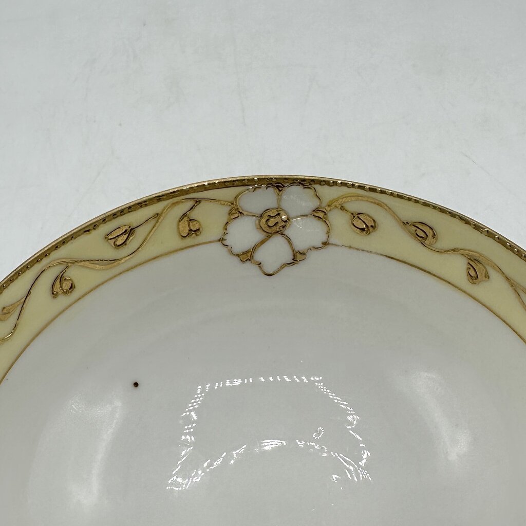 Antique Hand Painted Nippon Whipped Cream Bowl w/Ladle /cb
