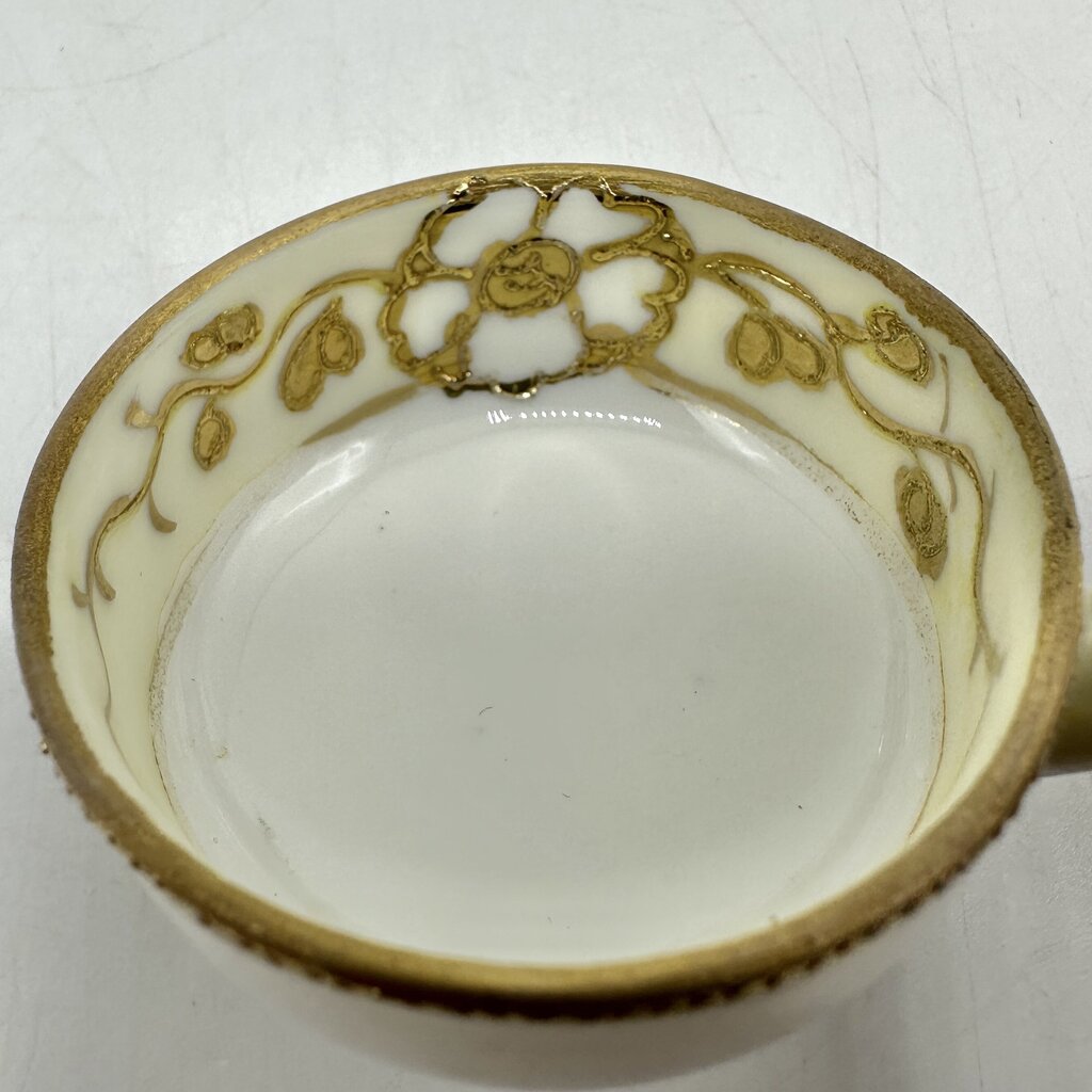 Antique Hand Painted Nippon Whipped Cream Bowl w/Ladle /cb