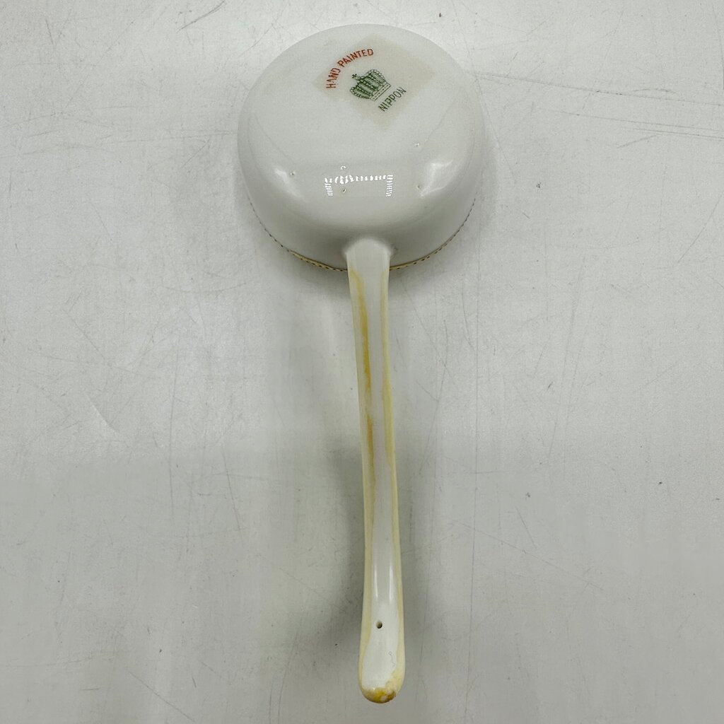 Antique Hand Painted Nippon Whipped Cream Bowl w/Ladle /cb