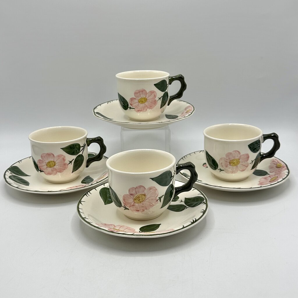 Villeroy & Boch Wild Rose Cup and Saucer Sets Made in Germany Set/4 /cb