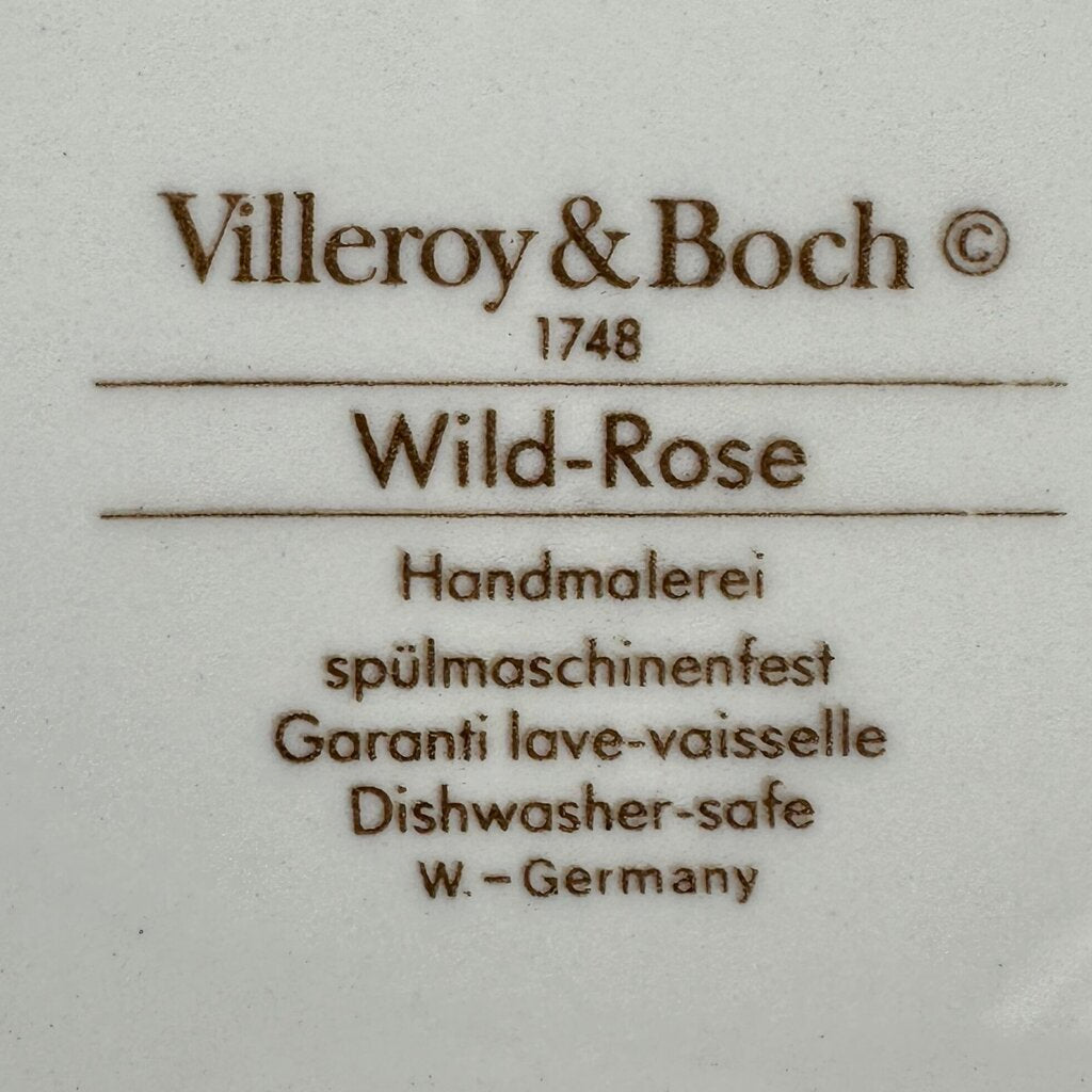Set of 2 Vintage Villeroy & Boch Wild Rose 10 1/4” Dinner Plates Made in Germany /cb