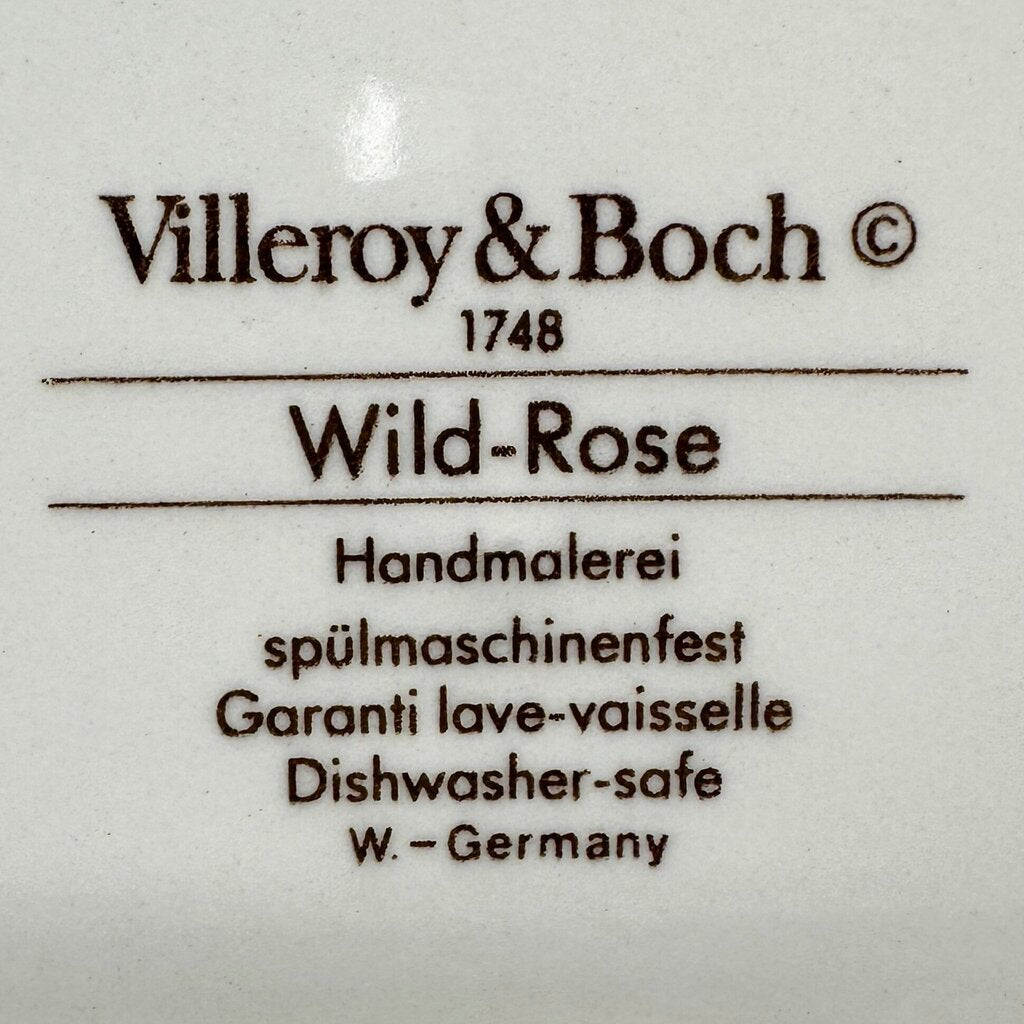 Set of 6 Vintage Villeroy & Boch Wild Rose 8 1/4” Salad Plates Made in Germany /cb
