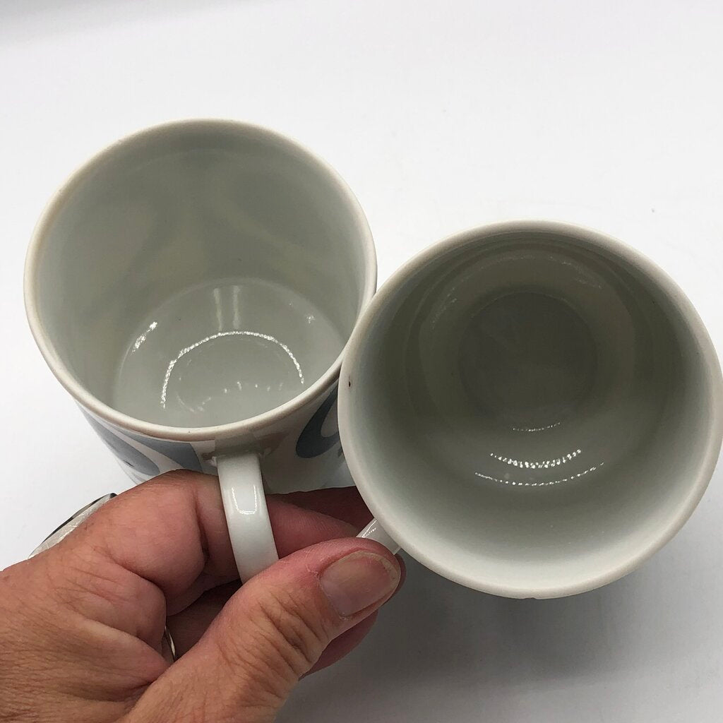 Vtg. 1970s MOD Male/Female Symbol Mug Set /b