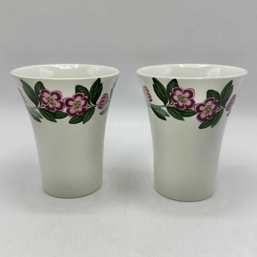 Set of 2 Portmeirion Botanic Garden Rhododendron Porcelain Bathroom Tumblers /cb