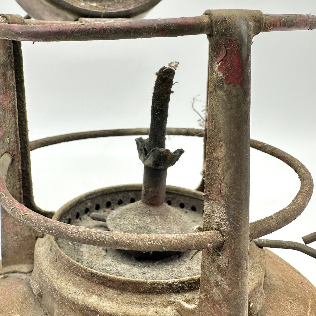 Antique Embury No 40 Traffic Guard Kerosene Lantern-Red Globe-All Original-Rustic /cb