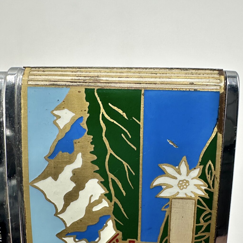 Vintage Brother-Lite Switzerland Souvenir Automatic Super Lighter Swiss Alps Enamel Art /cb