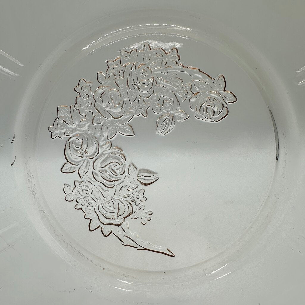 Vintage Federal Glass Sharon Cabbage Rose 8” Pink Depression Glass Bowl /cb