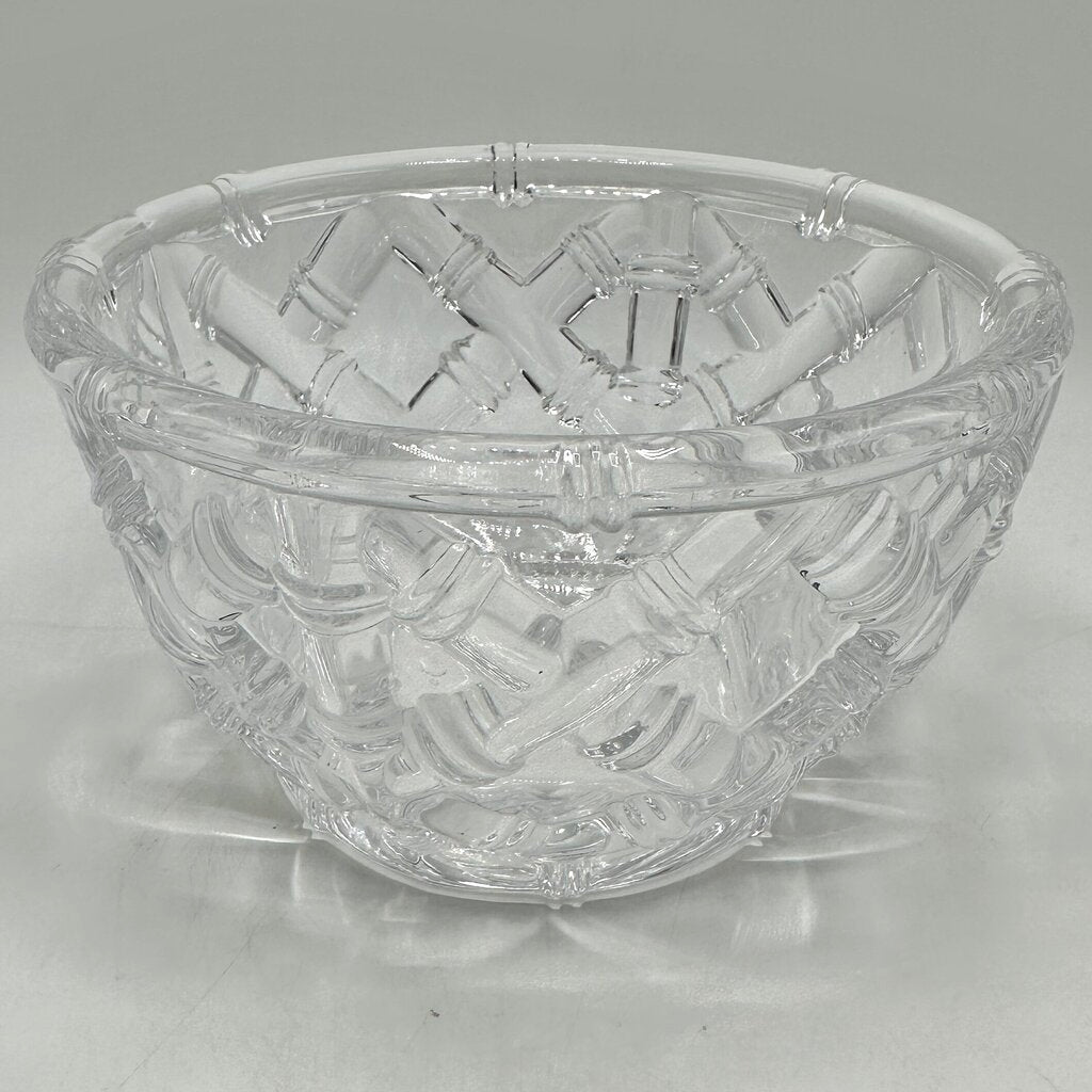 Tiffany & Co Bamboo Lattice 6 Inch Crystal Bowl Made in Germany /cb