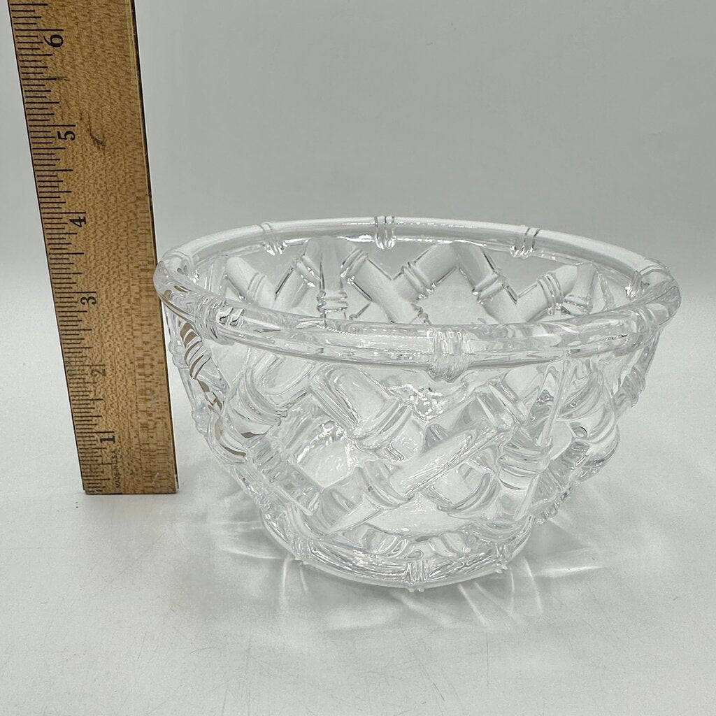 Tiffany & Co Bamboo Lattice 6 Inch Crystal Bowl Made in Germany /cb