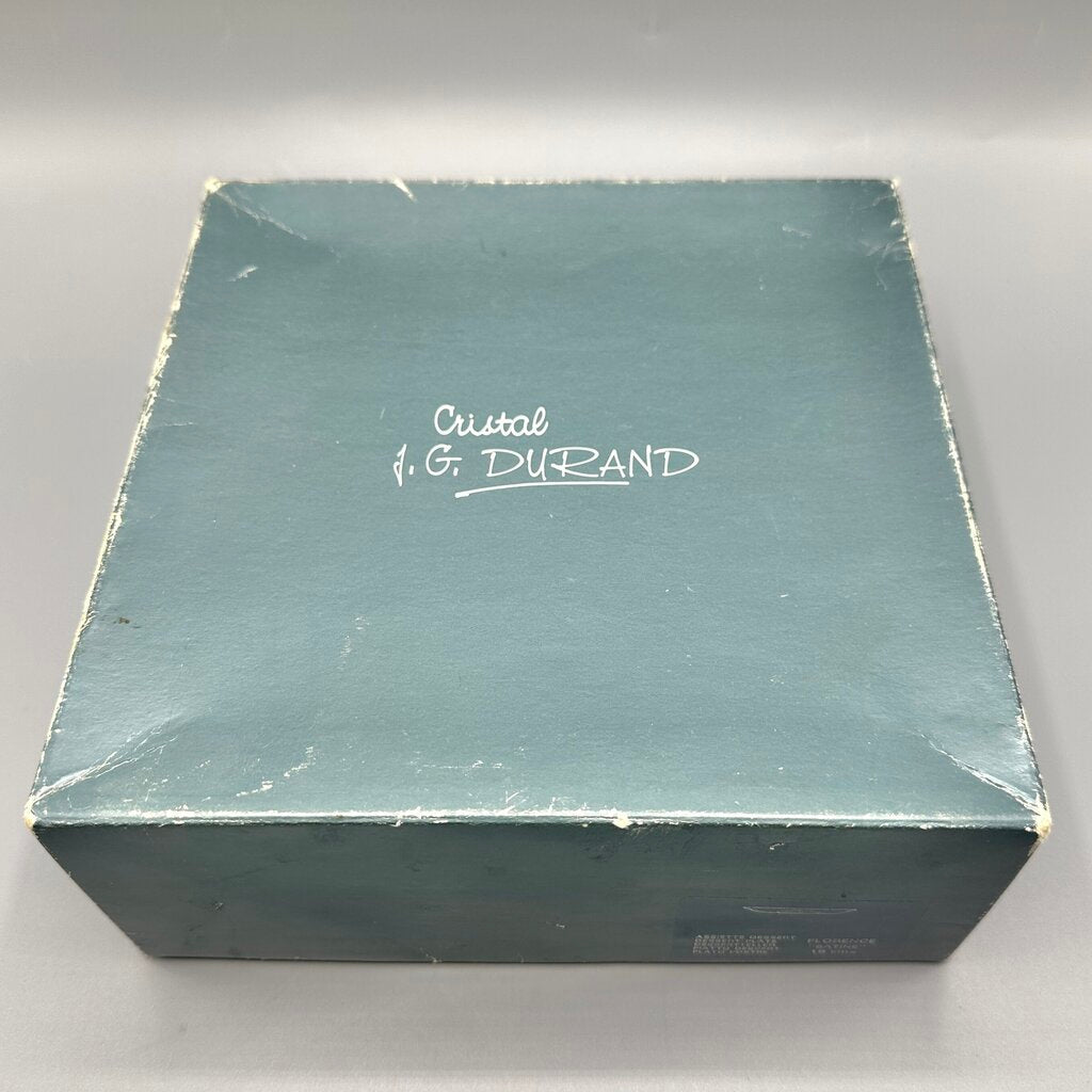 Set Of 6 Cristal J.G. Durand Florence Satine Crystal 7 1/2” Salad/Dessert Plates In Box /cb