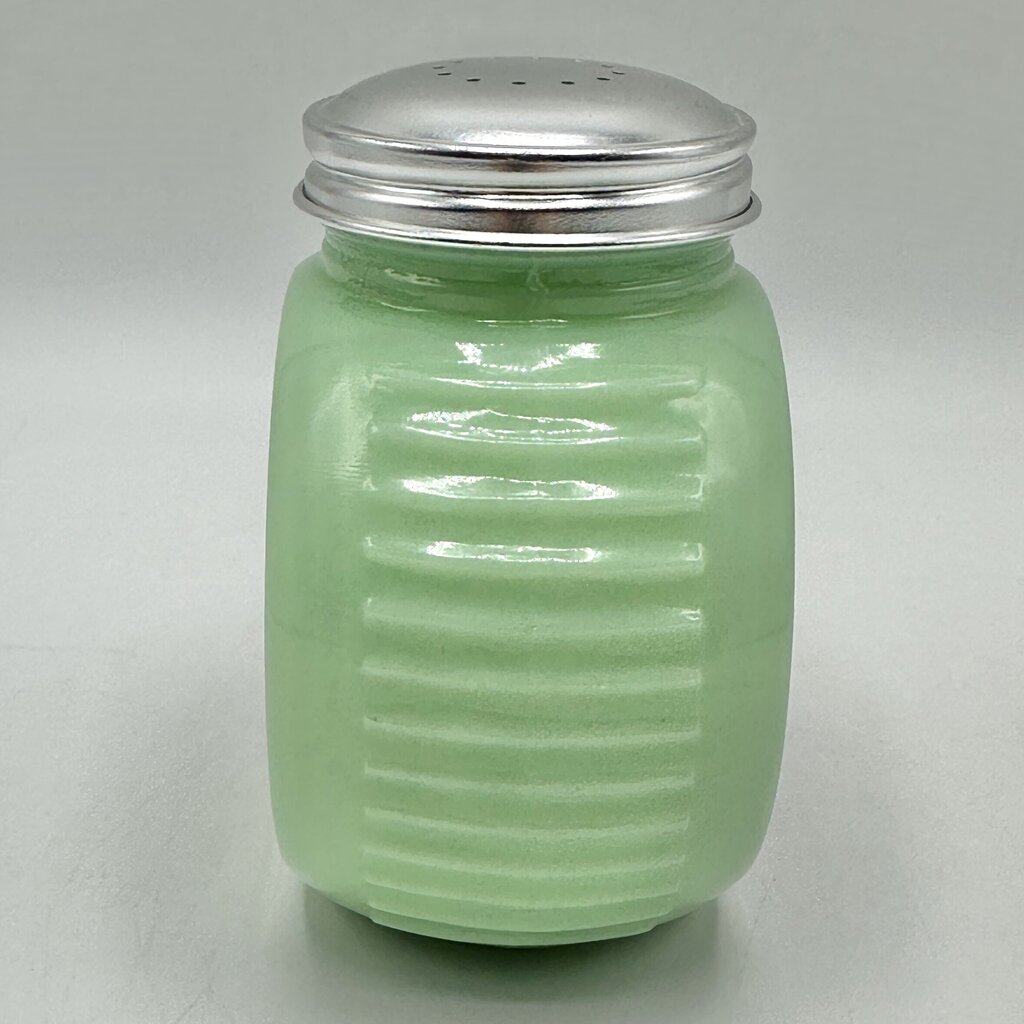 Vintage Mid Century Jadeite Drippings Bowl & Flour Shaker /cb