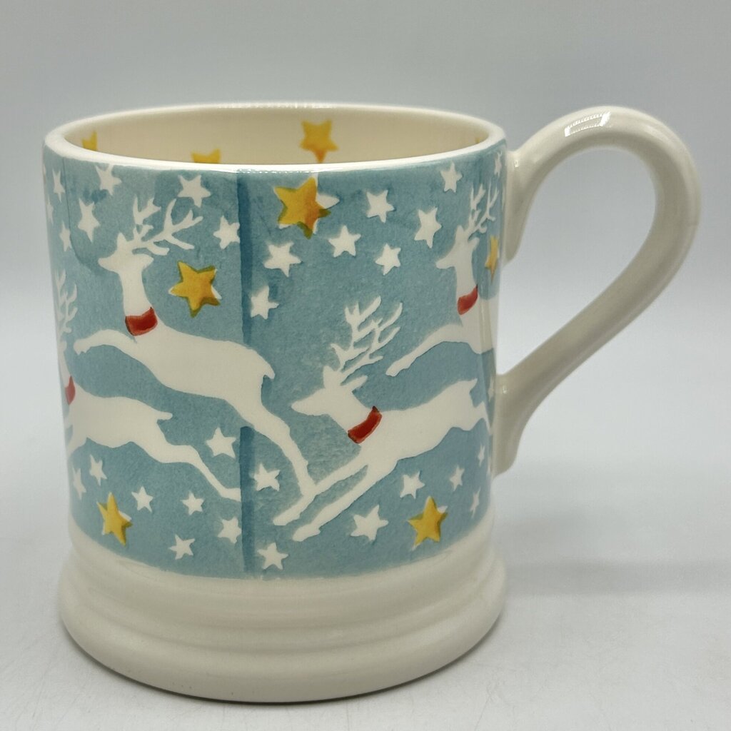 Emma Bridgewater 1/2 Pint Collectible Mug Reindeer In The Sky Made In England /cb