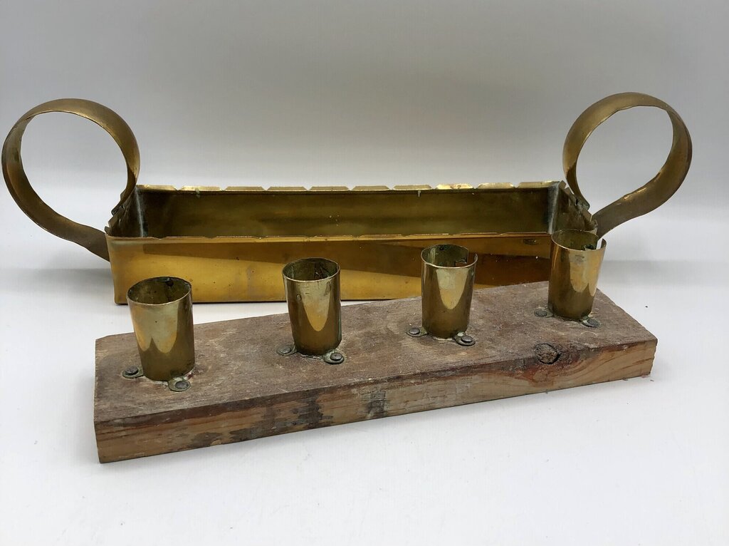 Sweden Made Brass & Wood Advent Candle Hloder w/ Brass Snuffer /b