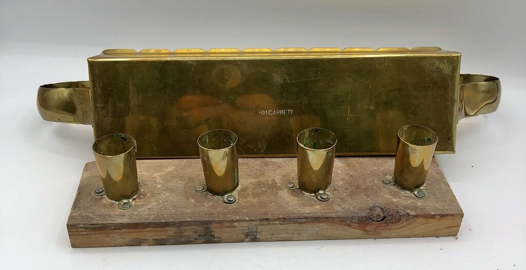 Sweden Made Brass & Wood Advent Candle Hloder w/ Brass Snuffer /b