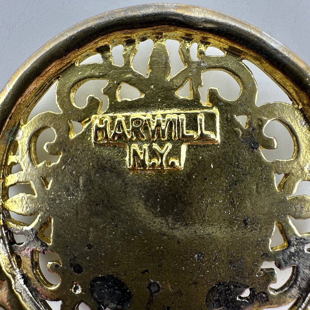 Vintage Harwill NY Women’s Cameo Belt-Statement Piece -Gold Tone Metal 36 Inches /cb