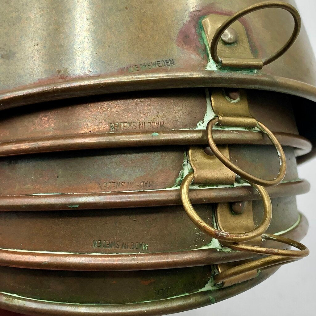Vintage 5pc Copper Tin Lined Molds Made in Sweden /b