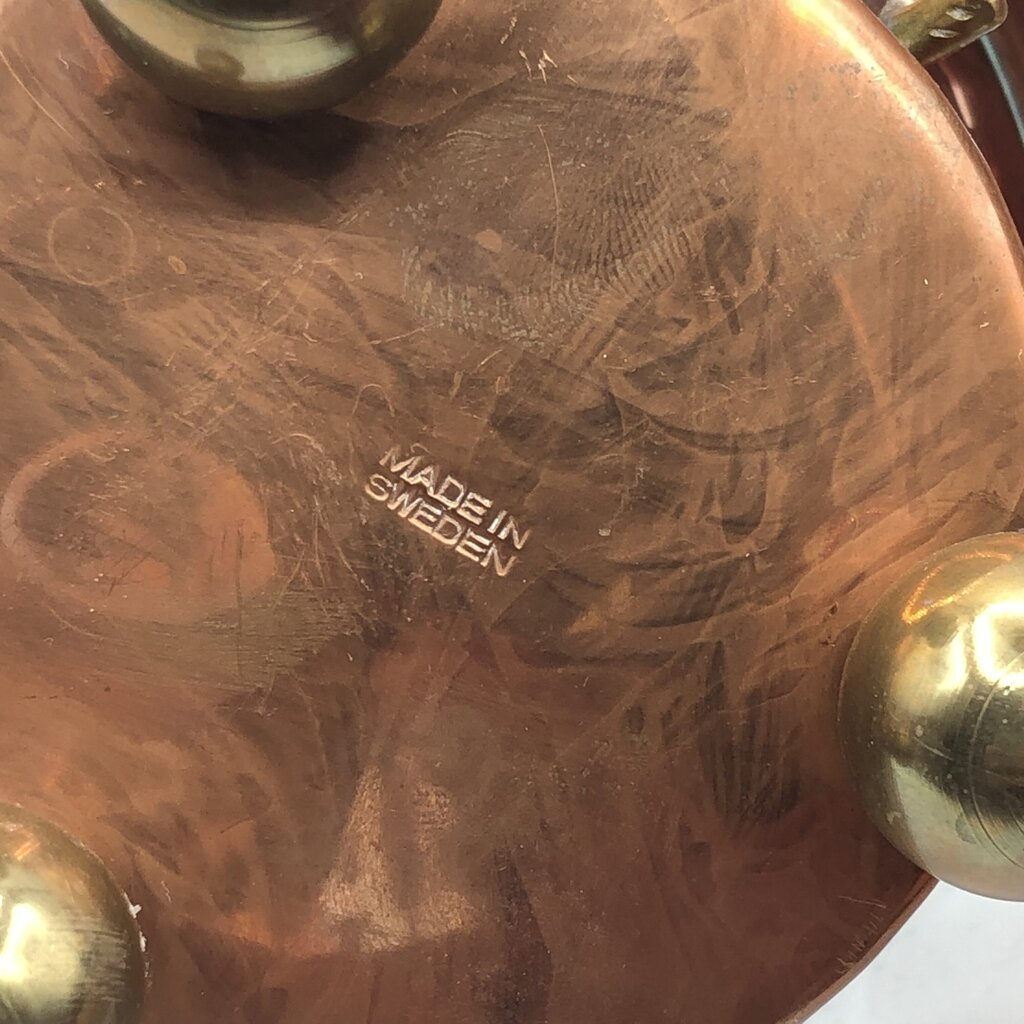 Small Footed Brass & Copper Decor Trinket Pot /b