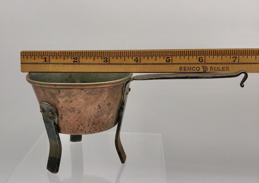 Swedish Antique Forged Copper & Tin Melting Pot /b