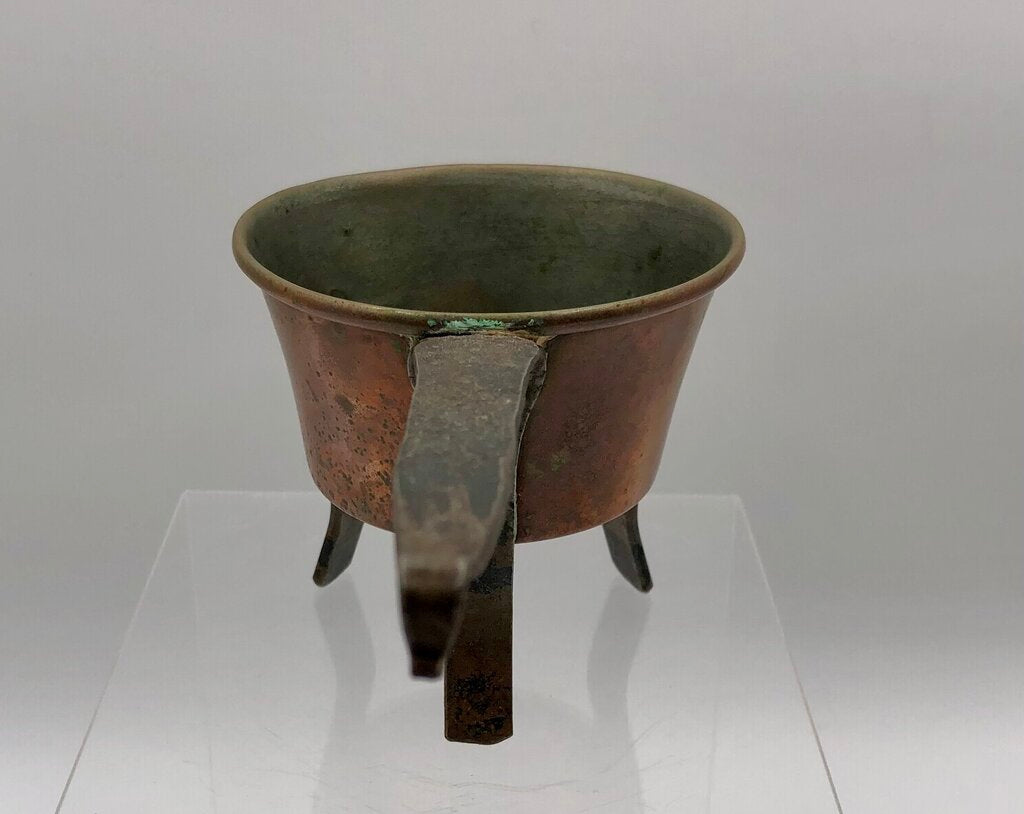 Swedish Antique Forged Copper & Tin Melting Pot /b