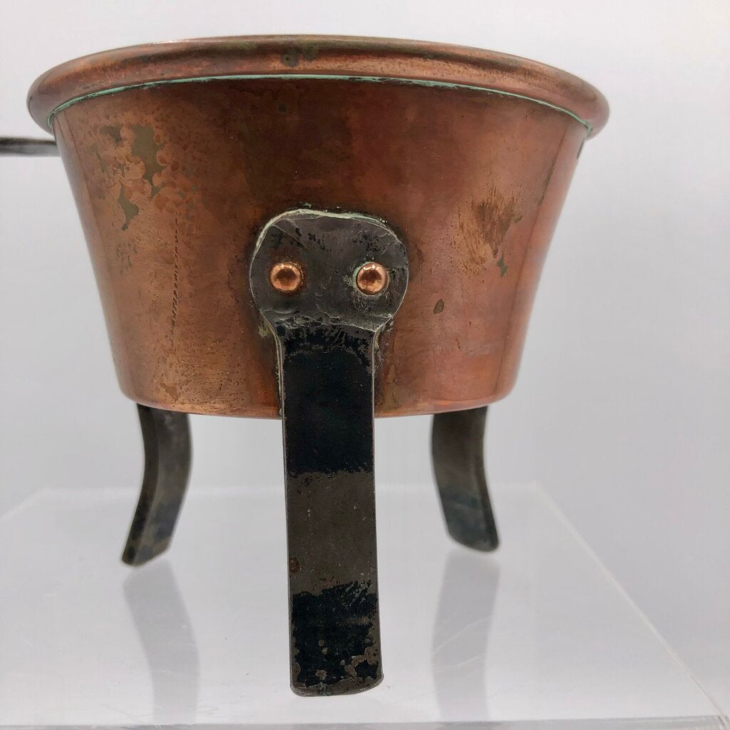 Swedish Antique Forged Copper & Tin Melting Pot /b