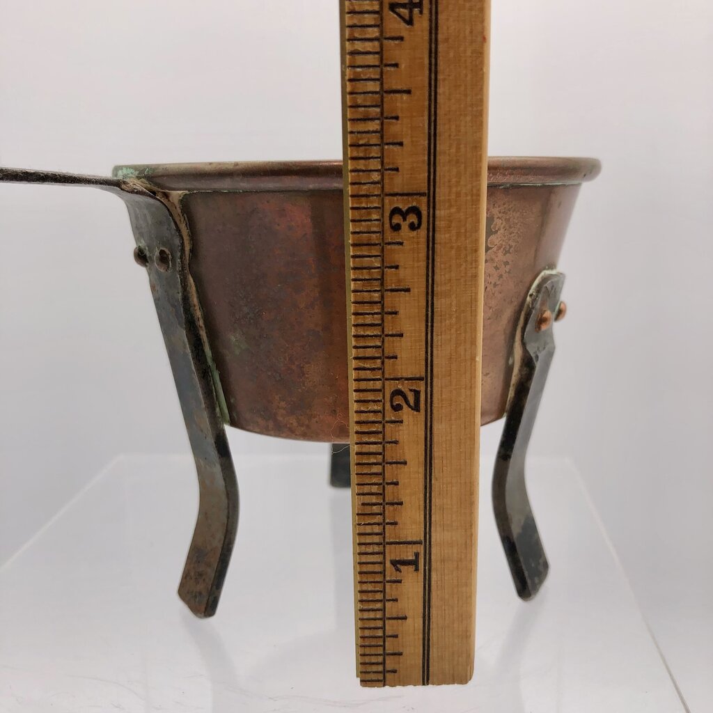 Swedish Antique Forged Copper & Tin Melting Pot /b