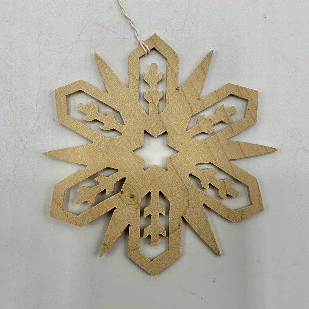 Vintage Expertic Original Erzgebirge Hand Made Wooden Snowflake Ornaments East Germany GDR Set of 6 /cb