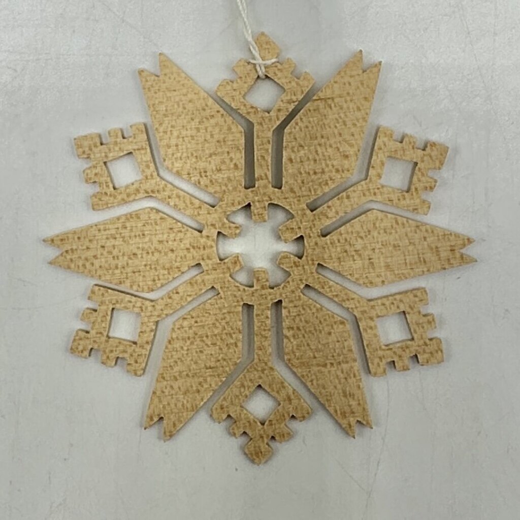 Vintage Expertic Original Erzgebirge Hand Made Wooden Snowflake Ornaments East Germany GDR Set of 6 /cb