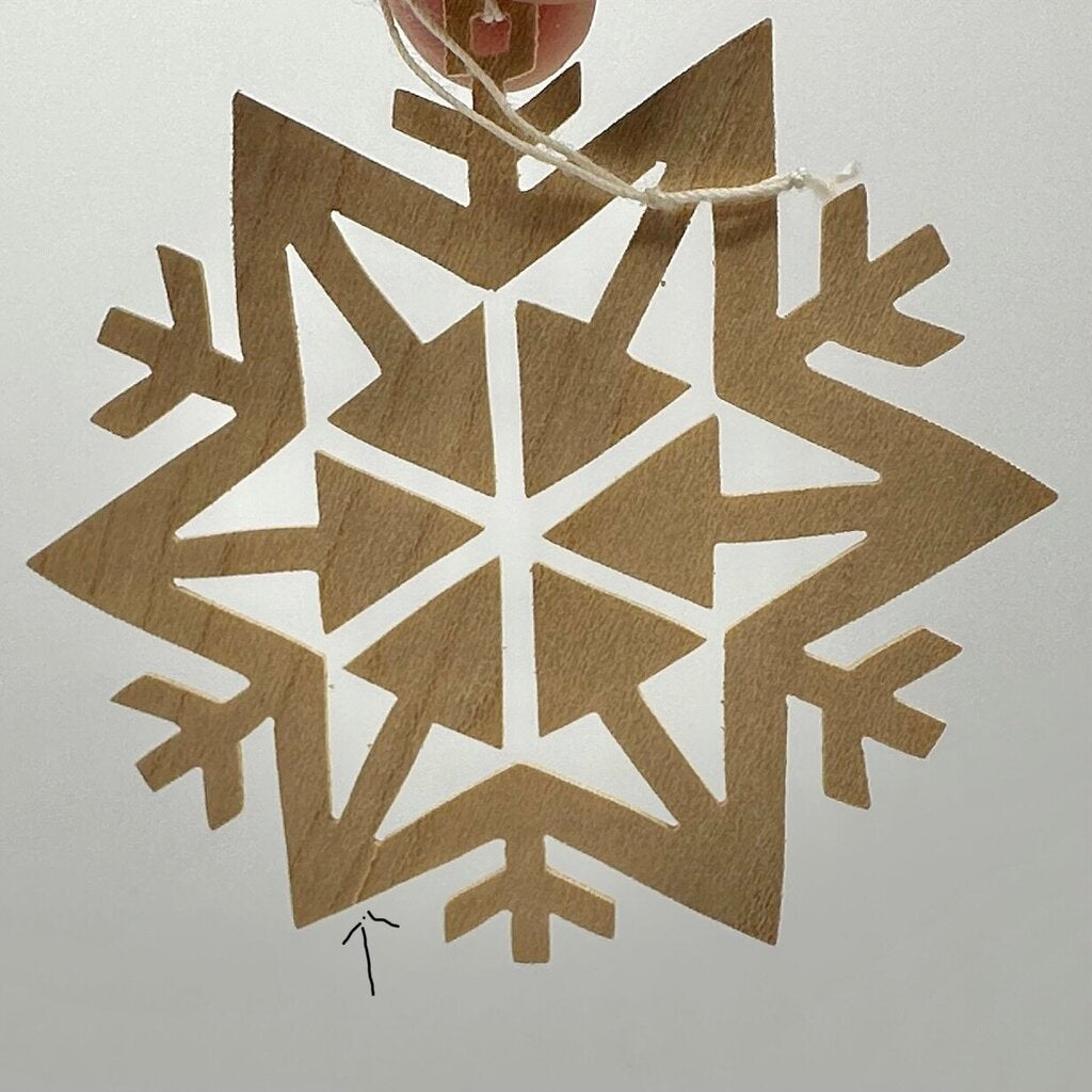 Vintage Expertic Original Erzgebirge Hand Made Wooden Snowflake Ornaments East Germany GDR Set of 6 /cb
