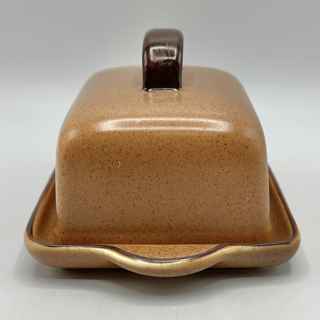Vintage VEB Torgau POLDI Stoneware Covered Butter Dish & Cheese Plate 1970s East Germany /cb